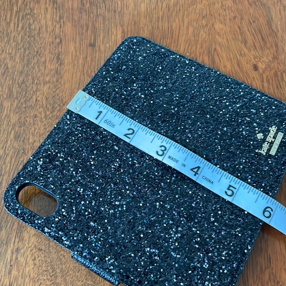 Kate Spade sparkly black phone and card holder. Two card holders, magnetic flap. - Picture 7 of 15
